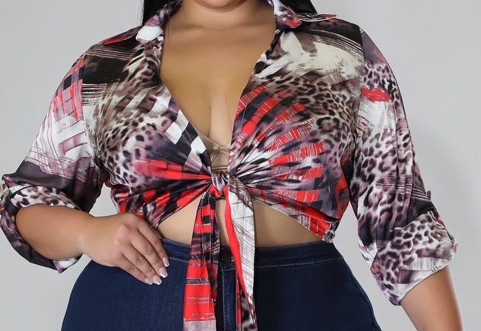 Forever Glowing Silk Red Top