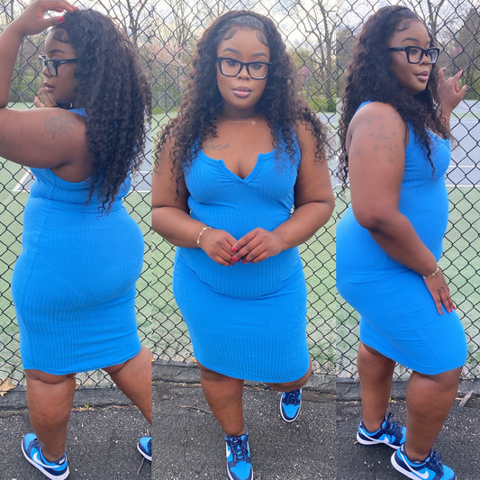 Basic Girl Summer Dress Blue