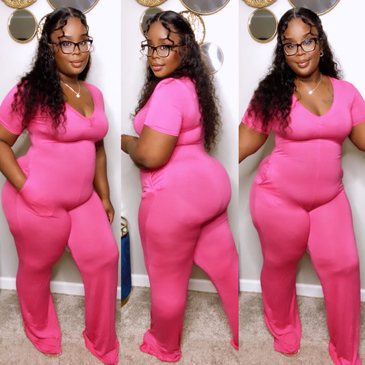Nique's Snatched Jumpsuit (Hot Pink)