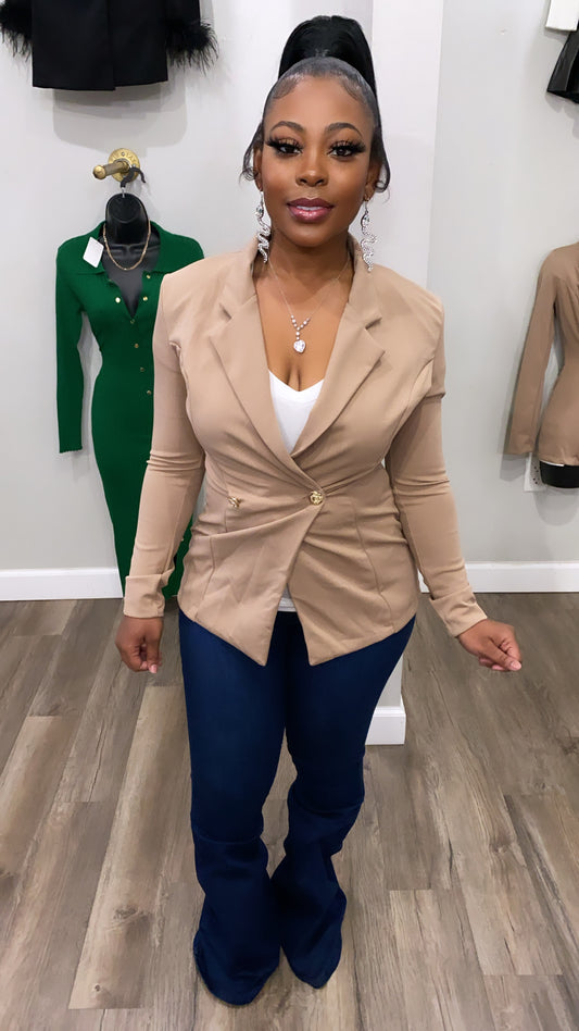 Keep It Classy Nude Blazer